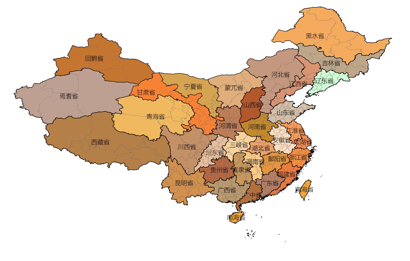希顶世界线的中国地图